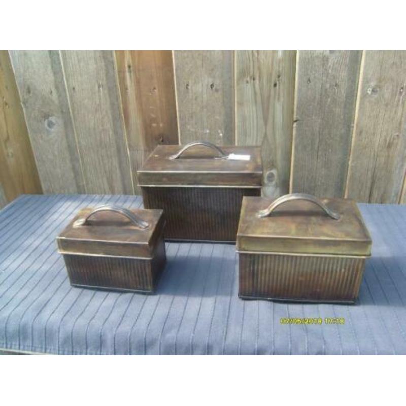 NIEUW - 50 % KORTING - kistjes, vintage, set van 3