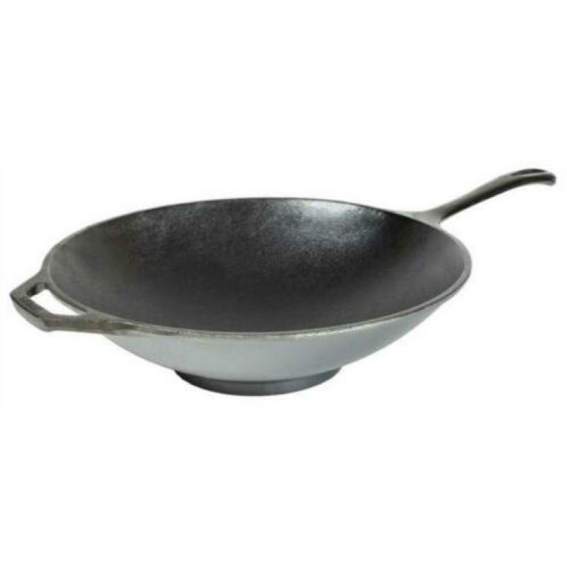 Lodge Wok Gietijzer met Steel L12SF, 30,5cm