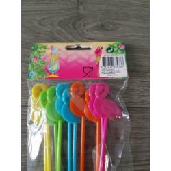 COOL 2 PARTY 10 Cocktail Stirrers Flamingo *nieuw* (NJ822)