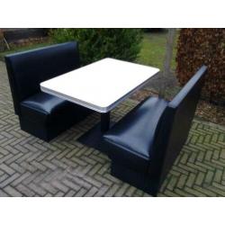 Amerikaanse diner : 2 banken + tafel sixties fifties Bel Air