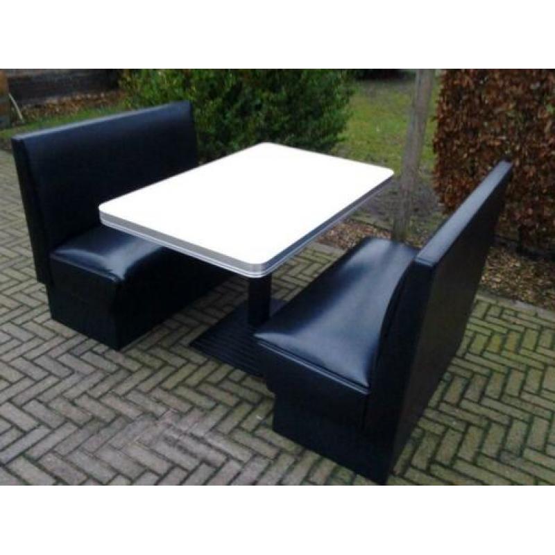 Amerikaanse diner : 2 banken + tafel sixties fifties Bel Air