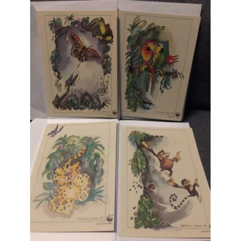 Dubbele kaarten WWF aap ,vlinder,papegaai,tijger?