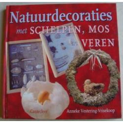 Natuurdecoraties met schelpen, mos en veren