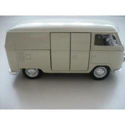 creme volkswagen t1 gesloten van welly in originele verpakki