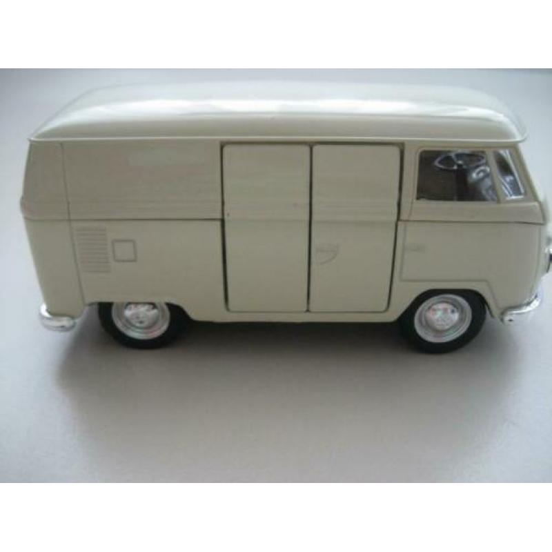 creme volkswagen t1 gesloten van welly in originele verpakki