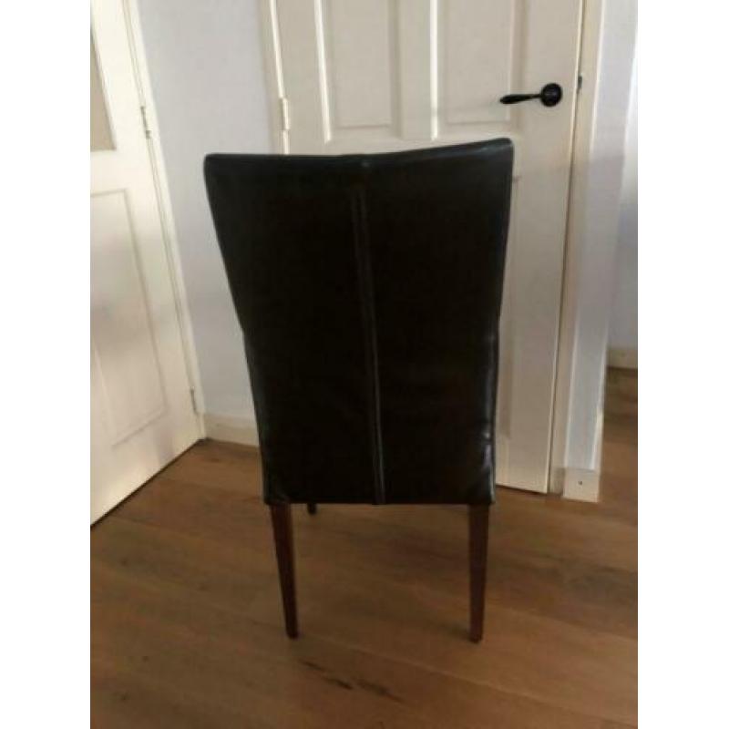 6 leren eetkamerstoelen