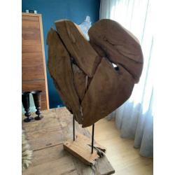 Decoratief houten hart groot 80 x 55