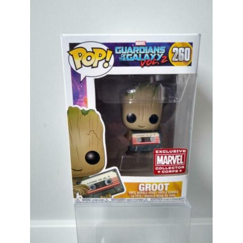Funko pop Groot with mixtape