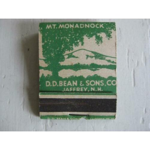 oud luciferboekje D.D. Bean & Sons Co. Jaffrey USA lucifers