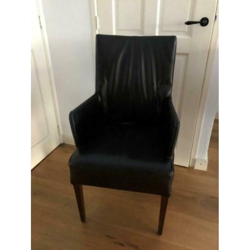 6 leren eetkamerstoelen