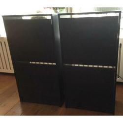 Schoenenkast 2 vakken, zwart - 2 stuks