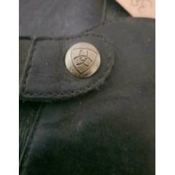 38. * Ariat Close Contact Half Chap Waxed Black S