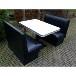 Amerikaanse diner : 2 banken + tafel sixties fifties Bel Air