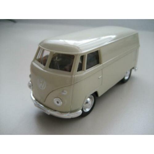 creme volkswagen t1 gesloten van welly in originele verpakki