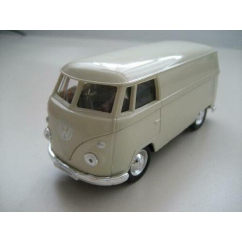 creme volkswagen t1 gesloten van welly in originele verpakki