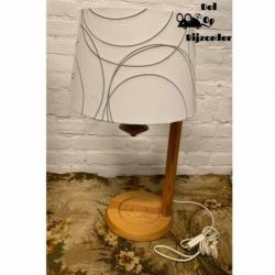 Retro tafellamp lamp bureau hout wit bureaulamp Ikea design