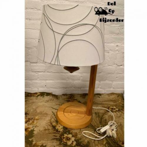 Retro tafellamp lamp bureau hout wit bureaulamp Ikea design