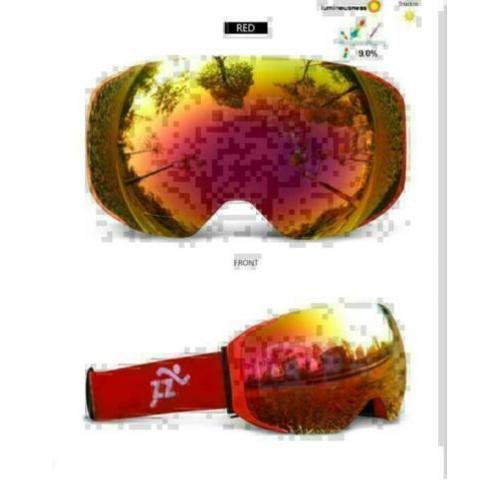 Skibril AX met EXTRA magnetische lens All red frame Rood