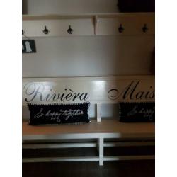 riviera maison hal bank met bijpassende plank kapstok
