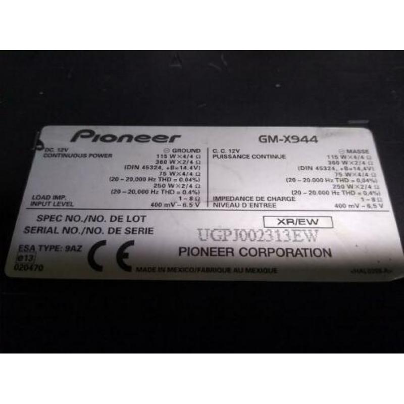 Pioneer GM-X944 auto versterker 4x115W