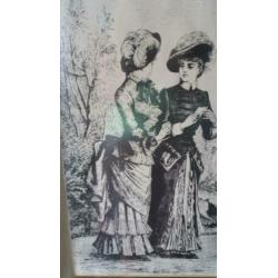 Prachtige oude zwart wit print in lijst