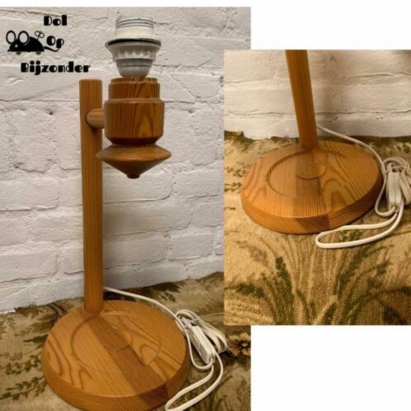 Retro tafellamp lamp bureau hout wit bureaulamp Ikea design