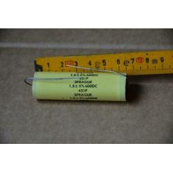NOS, Sprague condensator 1,5uF600V5%, type 431p, prijs 4/st