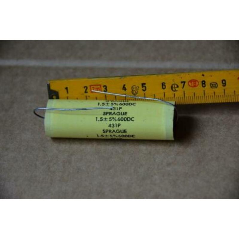 NOS, Sprague condensator 1,5uF600V5%, type 431p, prijs 4/st