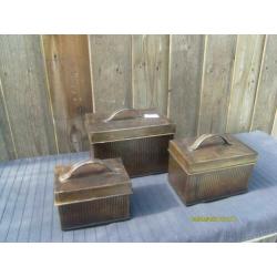 NIEUW - 50 % KORTING - kistjes, vintage, set van 3