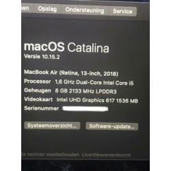 Mb air retina 01-2019 500gb ssd 35 laadcycli office