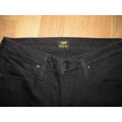 Dames Stretchy Lee Broek- Zwart- Maat 28 / L33