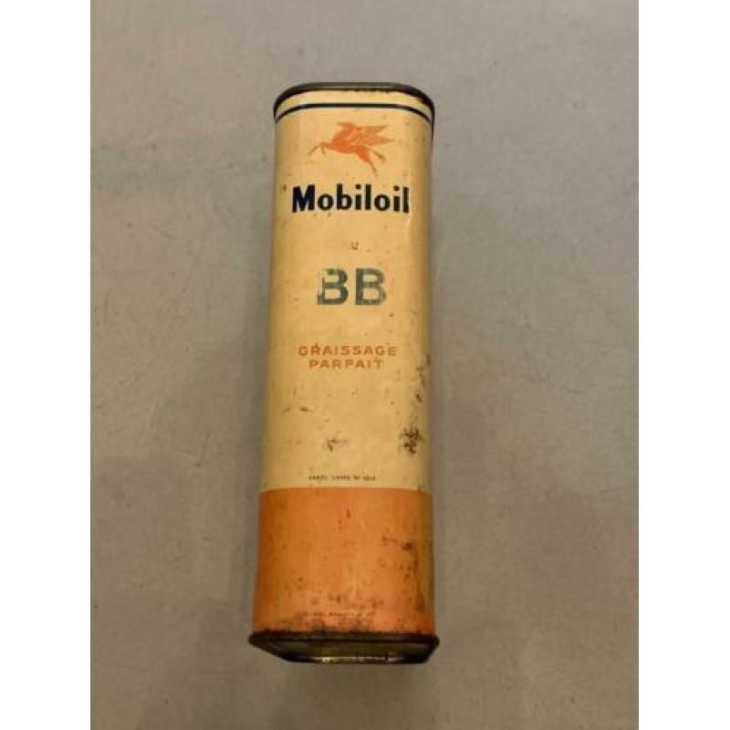 Mobiloil 2lt BB olieblik uit 1950 in prima staat