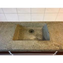 Oud / vintage granieten aanrechtblad