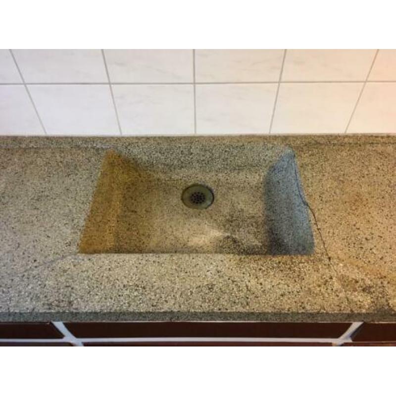 Oud / vintage granieten aanrechtblad