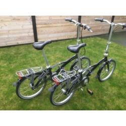2 Gazelle vouwfietsen. Aluminium zilver/zwart. Nieuwstaat!!
