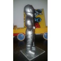 Beeld/buste van piloot met propeller vintage jaren 90