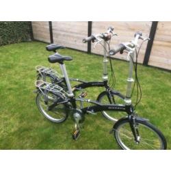 2 Gazelle vouwfietsen. Aluminium zilver/zwart. Nieuwstaat!!