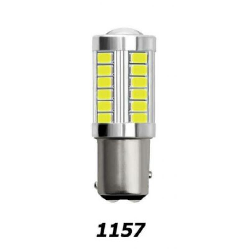 2x LED-lampen BAY15D 33SMD 5730 1200LM Leeslamp auto remlich