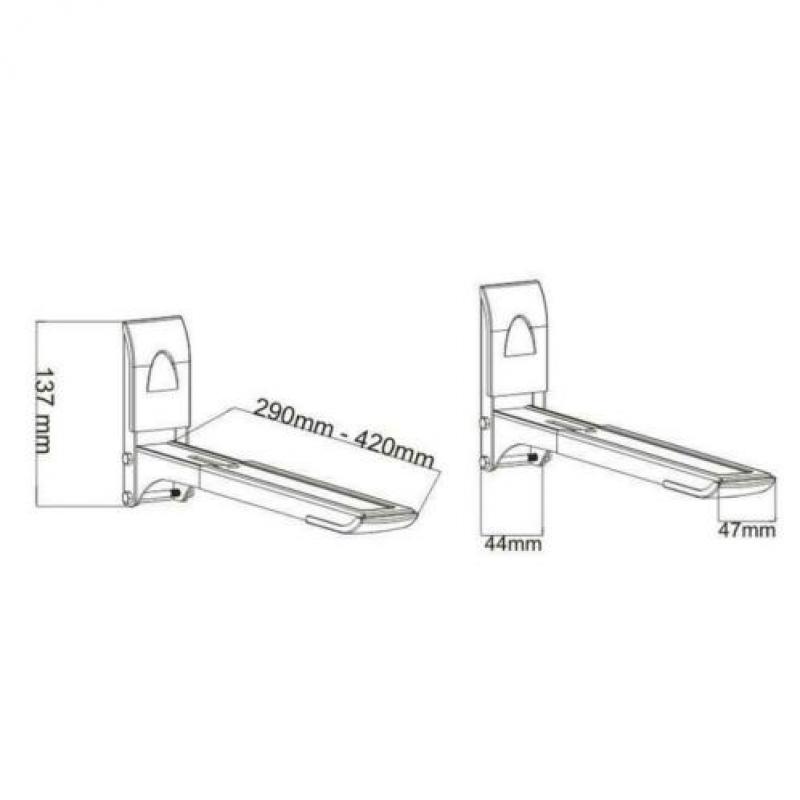 Magnetronhouder MC-607 B tot 35 kg Maclean wandbeugel