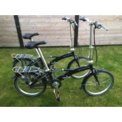 2 Gazelle vouwfietsen. Aluminium zilver/zwart. Nieuwstaat!!