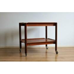 Vintage teak serveerwagen | trolley | sidetable | jaren 60