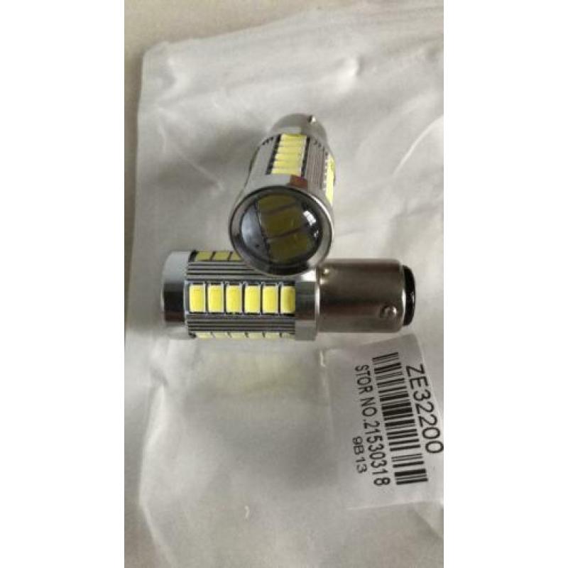 2x LED-lampen BAY15D 33SMD 5730 1200LM Leeslamp auto remlich