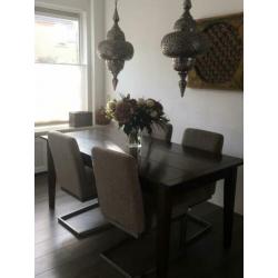Nette teak eettafel L180xb90xh77 (excl eetkamerstoelen)