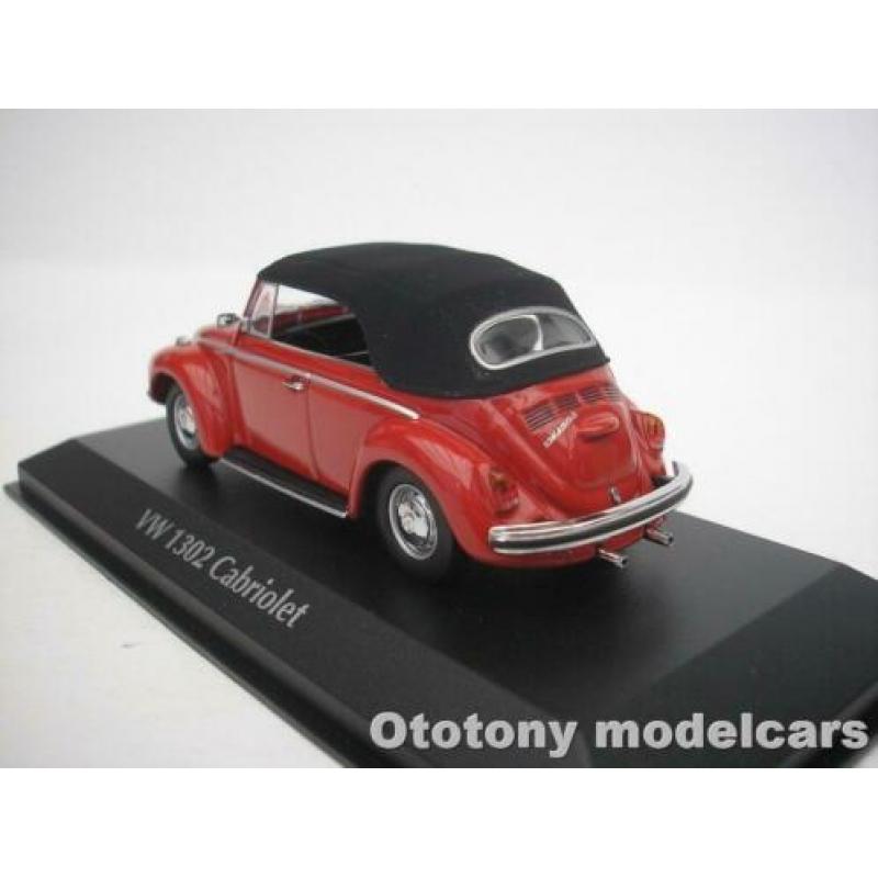 Vw Volkswagen 1302 Cabriolet 1970 Rood 1/43 Maxichamps