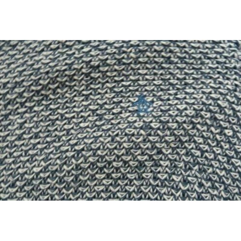 Heren/jongens trui donker blauw/wit gebreide trui Pinguin M