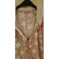 warme roze onesie / huispak met capuchon S 36/38