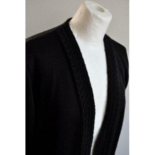 Vintage lang gebreid kabel vest