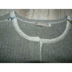 chique taupe wollen trui glitter randen Gustav maat L 40 42