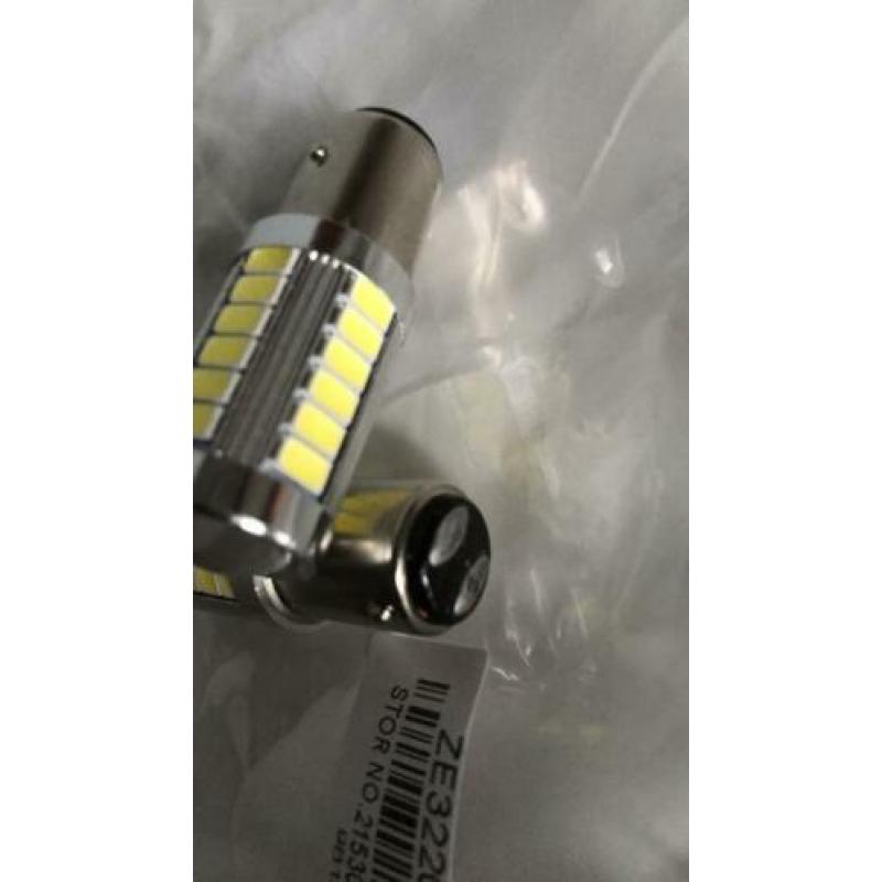 2x LED-lampen BAY15D 33SMD 5730 1200LM Leeslamp auto remlich