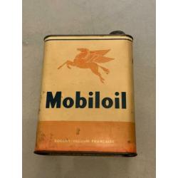 Mobiloil 2lt BB olieblik uit 1950 in prima staat